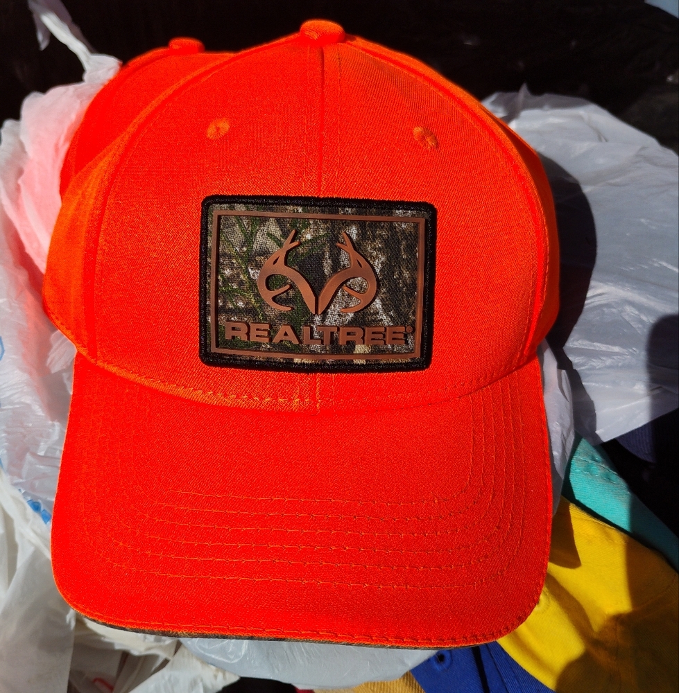 Realtree Hunter Orange Camouflage Logo Adjustable Baseball Hat Cap